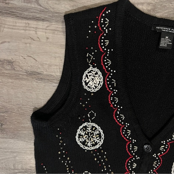 Christmas Holiday Sweater Vest REFERENCE POINT NEW YORK Size Medium Fest… - Picture 13 of 13